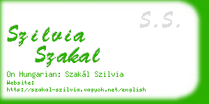 szilvia szakal business card