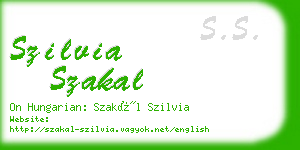 szilvia szakal business card